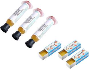 WOWSOME 3 Pcs. No-Clean Soldering Paste Flux RMA-223 10cc and 3 Pcs 5Gram Carton Rosin Paste Soldering Iron for Mobile Phone Soldering BGA SMD PGA PCB Repair Tool 0 W Simple