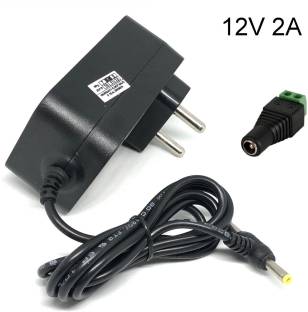 geeta enterprises (Pack of 1) Power Adapter 12V 2 Amp Dual Pin for Charger with Screw Terminal, SMPS, CCTV Camera, Wi-Fi Router, Modem, TV, Led Lights Worldwide Adapter (Black), DC Powers Supply (Input:100-240V 50/60Hz, Output:12 Volt 1 Amps) Worldwide Adaptor