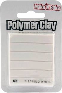 Definite Art and Craft Premium Make and Bake Polymer Clay Oven Baked Non-Toxic Synthetic Clay - Titanium White (60gm) Art Clay