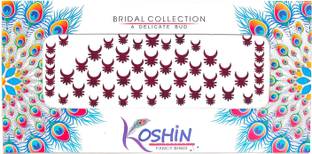 Koshin Half Moon Shape Maharashtrian Style 50 Forehead Maroon Bindis