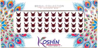 Koshin Dark Maroon Large Size Shape Half Rising Sun Forehead Maroon Bindis