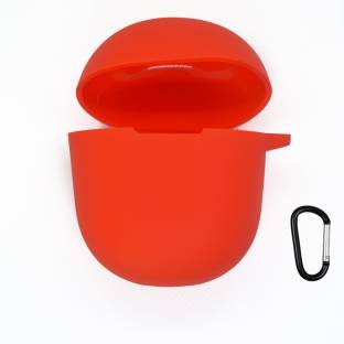 Heropantee Pouch for Boat Airdopes 381/383 TWS Earbuds | Silicone Red Case Cover with Clip (Headphone NOT Included)