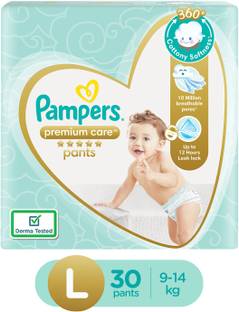 Pampers Premium Cotton like soft Diapers with Wetness Indicator - L