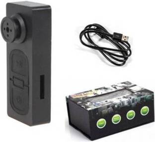 SATTOBISION Button Camera Black Spy Camera HD Audio and Video CCTV Button Security Camera
