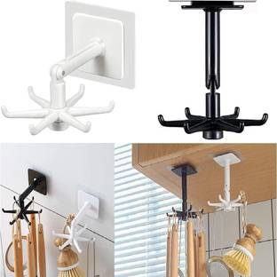RadhaTex Storage Hooks Self-Adhesive Waterproof Wall Mounted Utensil Hanging Hook Random Colour Towel Holder