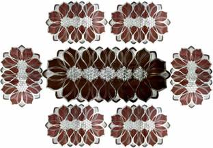 DELHI PVC CORP Brown, Silver PVC Table Linen Set