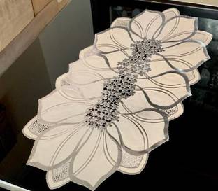 HAULORIUM Beige, Silver 80 cm Table Runner
