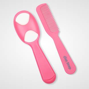 1st Step Matte Collection Easy Grip, Compact, Soft & Gentle Comb And Brush Grooming Set - Pink