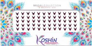 Koshin Dark Maroon Size Height 8mm Shape Half Moon Chand Forehead Maroon Bindis