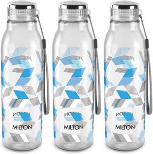 MILTON Helix 1000 Pet Water Bottle, Set of 3, 1 Litre Each, Blue 1000 ml Plastic Bottle