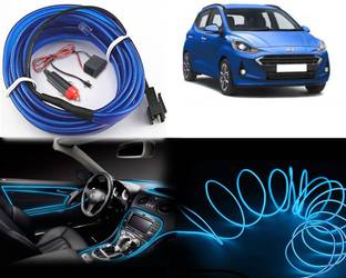 Selifaur Cold Dashboard Luxury 5 Meter Car Dashboard Ice Blue EL Wire Car Interior Light Ambient Neon Light I10 Grand Nios Car Fancy Lights