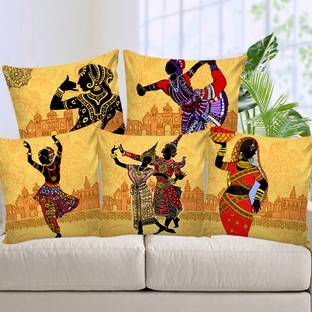 AEROHAVEN Jute, Dupion Silk Cushions Cover