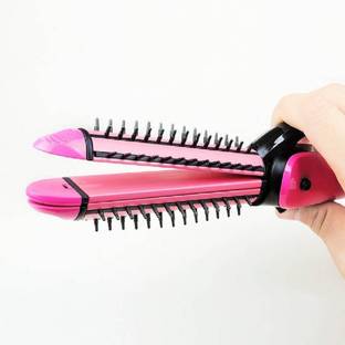 Alankrita 3 In 1 Hair Care Collection of Electric Hair Curler, Hair Straightener & Hair Crimper with Ceramic Plate (Pink/White) Hair Curler