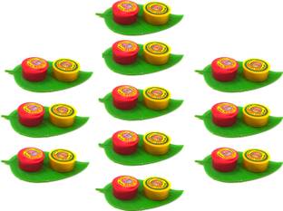 Epoojacart Plastic Leaf Thamboolam Combo Set 11 pcs Plastic Decorative Platter