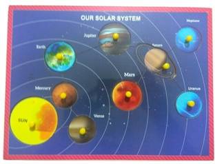 DgCrayons Wooden Puzzle Board of Outer Solar System Puzzle with knobs, Educational Puzzle,Learning Aid for Boys and Girls, Kids, PRE Primary Education