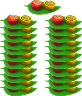 Epoojacart Thamboolam Set (21 pcs)- Fancy Leaf Thamboolam Combo Plastic Decorative Platter