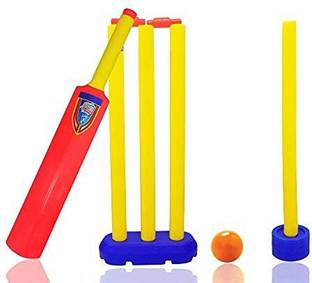 SHRISHA CREATION Plastic Light Weight Cricket kit for Kids Boys Bat & Ball Cricket Set with Stump Toys for Boys and Girls, Pack of 1