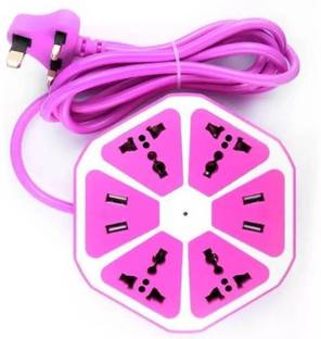 Explorer ™ Hexagon Socket with USB Charger, 4-Outlet with 4-USB Power Socket Extension Board with Cord, Mobile Charging USB Power Hub 4 Socket Surge Protector 4 Socket Extension Boards 4  Socket Extension Boards