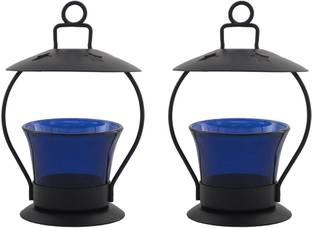 Heaven Decor Glass, Iron Tealight Holder Set