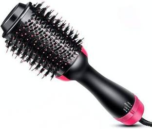 GNV Hot Air Brush, One-Step Hair Dryer, and Volumizer Styler, Professional 2-in-1 Salon Negative Ion Ceramic Electric Blow Rotating Straightener and Curly Comb with Anti-Scald Hair Curler