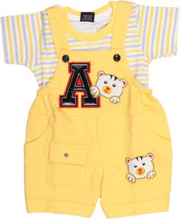 Roblefly Boys & Girls Casual T-shirt Dungaree