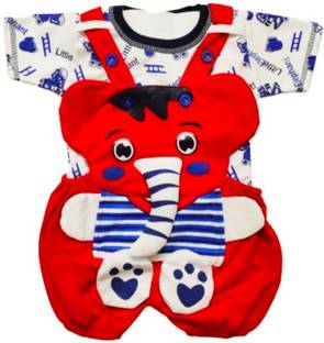 OMNI FASHION Baby Boys & Baby Girls Party(Festive) T-shirt Dungaree