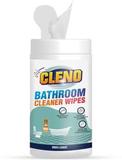 CLENO Bathroom Cleaner Wet wipes for Shower/ Wash-Basin/Floor/ Taps/Commode/ Glass & Bathroom Accessory - 50 (Ready to Use) Wipes