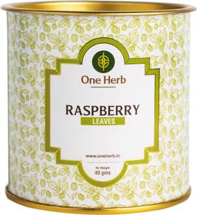 one herb Raspberry Leaves Tea 40g, Superherb for Women, Packed with Nutrients, For Menstrual Cramps and Pain, Aids Weight Loss, Healthy & Delicious Raspberry Herbal Tea Tin