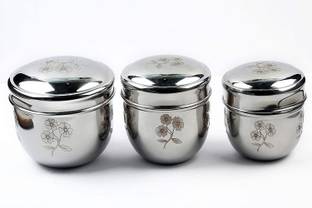 OFFER WORLD Steel Cookie Jar  - 1600 ml, 1100 ml, 800 ml