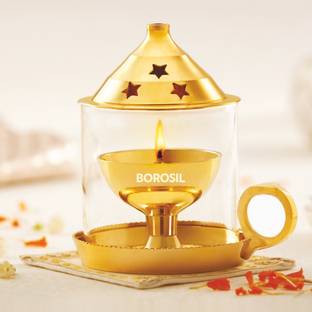 BOROSIL Mangal Diya Medium Brass Table Diya