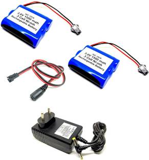 INVENTO 2Pcs 3.6V 1500 mAh Ni-mh Rechargeable 4 AA Cell Battery + 5V 2A DC Adaptor Charger + Charger Cable Automotive Electronic Hobby Kit
