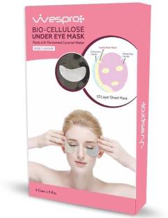 Wespro Bio Cellulose Eye Mask with HYALURONIC ACID – Made with fermented coconut water – Pack of 5 Eye Masks