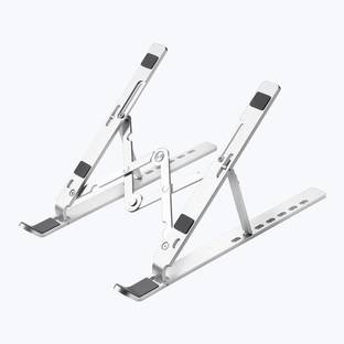 TECHEL TY-PTO-HP STAND Aluminium Laptop Stand for Table | Universal & Height Adjustable Lapdesks Compatible with All Laptops & Tablets up to 15.6 inch Steel Floor and Desk Stand Rotatable Laptop Stand with Adjustable Height Compatible with Universal Laptops