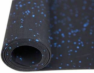 KOBO Rubber Fitness Exercise Flooring Gym with EPDM Equipment Mat (78"x 40") Black 3 mm Exercise & Gym Mat