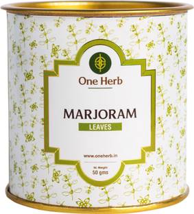 one herb Marjoram Tea 50g, Relieves Runny Nose & Cold in Children, Helps with PCOS, Boosts Immunity, Promotes Better Sleep, Caffeine Free Herbal Tea Tin