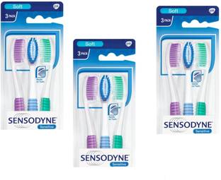 SENSODYNE Sensitive Soft Brush Pack of 3(9 Toothbrush) Soft Toothbrush