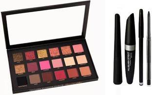 SWIZ HUDA Professional Rose Gold Eyeshadow & Eyeliner Maskara Eyebrow Pencil & Kazal