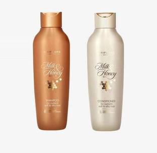 Oriflame Sweden Love milk & honey gold shampoo & conditioner combo for radiant soft & silky hair (Pack of 2)