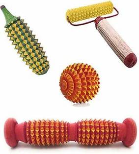 YKID Acupressure Massager Tools Combo Kit With Wooden Handle Roller