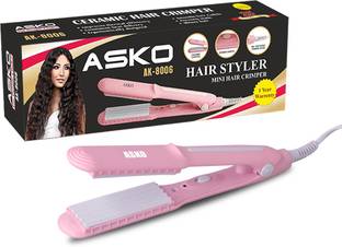 ASKO Professional Hair Crimper Beveled edge for Crimping, Styling and volumizing with Ceramic Technology for gentle and frizz-free Crimping Electric Hair Styler - Ak - 8006 Hair Curler
