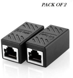 99Gems (PACK OF 2) DURABLE & STRONG SHIELDED 8P8C RJ45 COUPLER, ETHERNET CABLE ADSL EXTENSION JOINTER ADAPTER CONNECTOR, INLINE LAN FEMALE TO FEMALE EXTENDER PLUG COMPATIBLE WITH CAT7 CAT6 CAT5E CABLE Lan Adapter