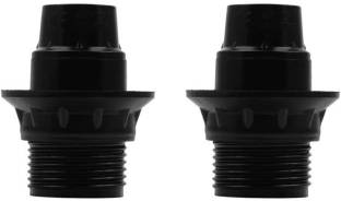 A1 Gadgets Screw Type E-14 Holders with Ring (Black) -Pair of 2 Plastic Light Socket