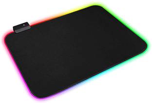 LipiWorld RGB Gaming Mouse Pad, 14 LED Mode Non-Slip Rubber Base Mouse Pad for Computer/Laptop (350mm x 250mm x 4mm, Black) Non Slip Base Dual Sided Mousepad