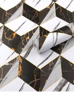 AmazingKarts 304.8 cm 3D Marbel Structured Multicolor Waterproof Wallpaper (304.8 x 45.72 cm) Self Adhesive Sticker