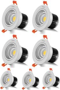 Hybrix HQ LED (6 WATT) COB Spot Light, Down Light, Ceiling light, COB Light, Elegant Aluminum Body, 30° Adjustable, BridgeLux Optical COB, Natural Warm White Light Color (Pack of 7) Recessed Ceiling Light Ceiling Lamp