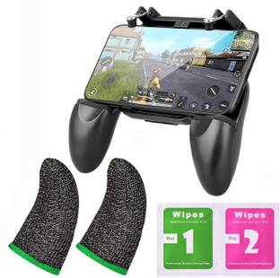 A1 SQUARE COMBO PACK OF TRIGGER WITH THUMB GLOVES AND WET FOR PUBG GAME AND DRY MOBILE CLEANER  Gamepad