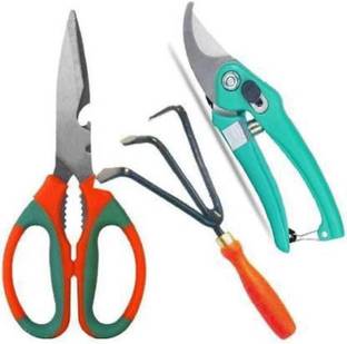AGT Garden Tools Set of Pruner, Scissor, Fork Garden Tool Kit