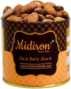 Midiron Roasted and Salted Almonds | Healthy Snack | Roasted Dryfruit Badam Nuts IZ21AlmondSalted100g(Tinbox)-01