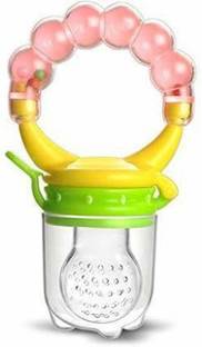 CHILD CHIC Baby's BPA-Free Silicone Nipple Food Nibbler for Fruit and Veggie with Rattle Handle Teether and Feeder Feeder