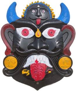 DRAVY HANDICRAFTS Nazar Battu Evil Eye Protector - Mahakal Face Plastic Mask Wall Hanging Nazar Suraksha Kawach Drishti Kavach for House Entrance, Office, Shops, Truck (Size- 12X10 Inches) 31X26 cm